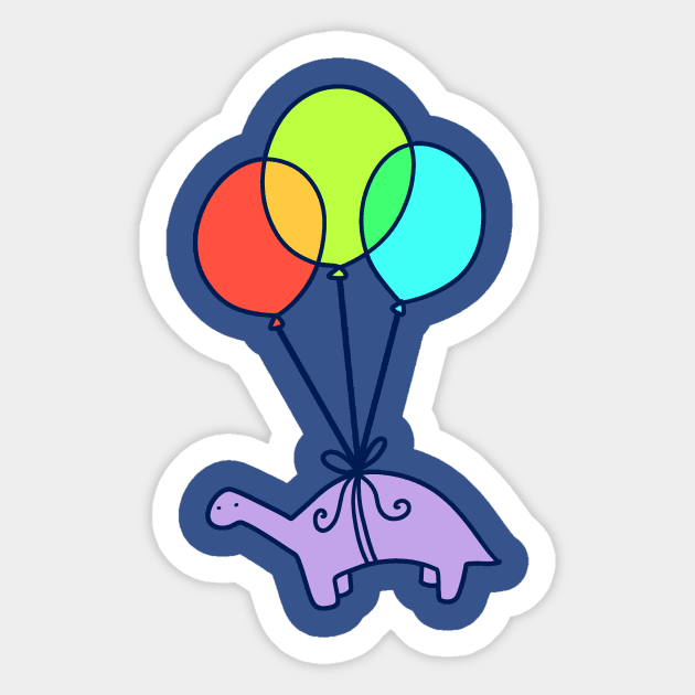 Balloon Dinosaur Sticker by saradaboru